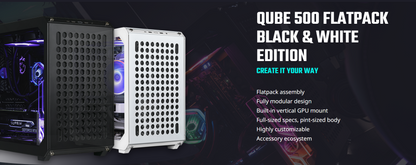 COOLER MASTER QUBE 500 FLATPACK QUBE Series ATX MID TOWER BLACK & WHITE EDITION CASE