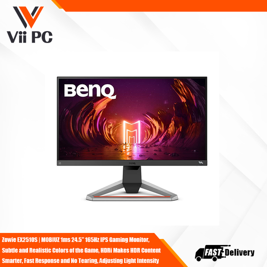 BenQ Zowie EX2510S | MOBIUZ 1ms 24.5" 165Hz IPS Gaming Monitor, Subtle and Realistic Colors of the Game, HDRi Makes HDR Content Smarter, Fast Response and No Tearing, Adjusting Light Intensity, Enchanting Sound Performance With Nothing to Plug In