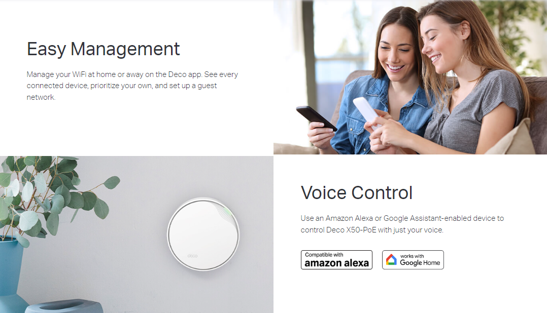 TP-LINK DECO X50-PoE AX3000 Whole Home Mesh WiFi 6 System with PoE - 3 Pack