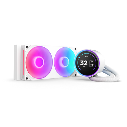(2025) NZXT Kraken Elite 360/240 RGB, 360mm/240mm AIO Liquid Cooler with 2.72" IPS LCD & RGB - Black/White
