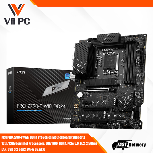 MSI PRO Z790-P WiFi DDR4 ProSeries Motherboard (Supports 12th/13th Gen Intel Processors, LGA 1700, DDR4, PCIe 5.0, M.2, 2.5Gbps LAN, USB 3.2 Gen2, Wi-Fi 6E, ATX)