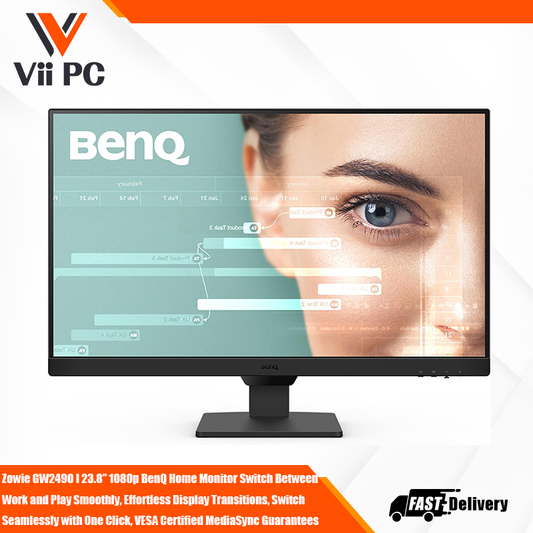 BenQ Home Monitor GW2490 I 23.8" 1080p Monitor Switch Between Work and Play Smoothly, Effortless Display Transitions, Switch Seamlessly with One Click, VESA Certified MediaSync Guarantees, Color Modes for Multitasking, Color Modes for Multitasking