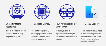 ASUS ROG Falchion RX Low Profile 65% Compact Wireless Gaming Keyboard with Optical Switches/Speed Nova/Omni Receiver/Tri-mode Connection/Window & MacOS support - BLUE OR RED SWITCHES