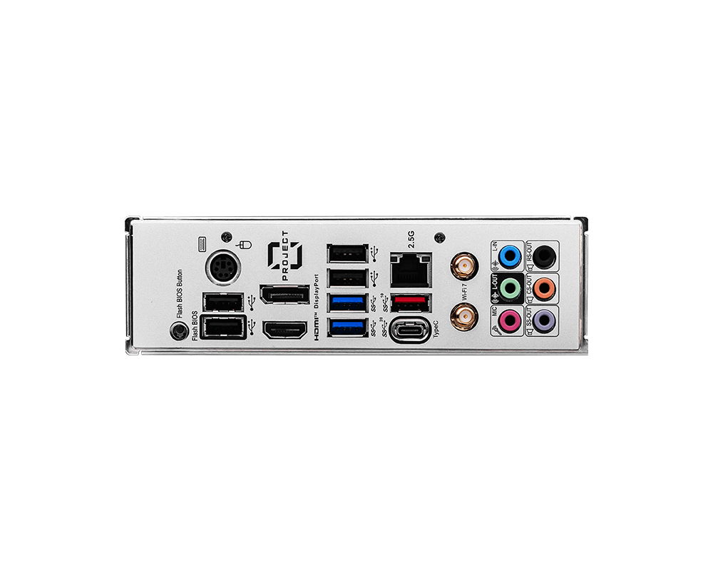 MSI Z790 PROJECT ZERO LGA1700 Socket/Wi-Fi 7/PCIe 5.0/DDR5 Support/4x M.2/6x SATA 6G/2.5Gbps LAN/Windows 10&11 ATX Motherboard