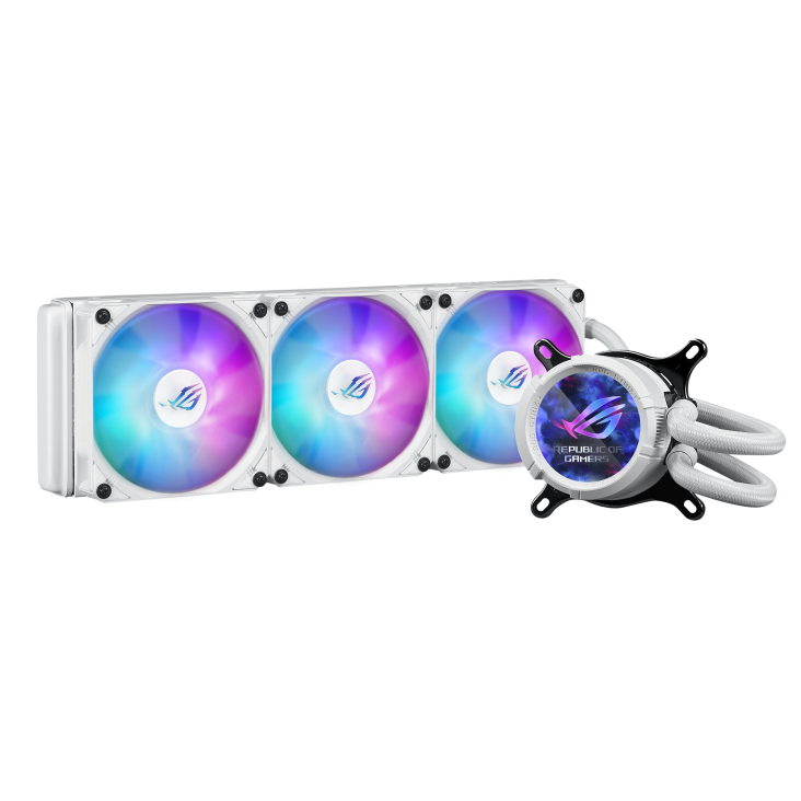 ASUS ROG STRIX LC III 360 ARGB LCD BLACK/WHITE EDITION CPU Liquid Cooler, 2.1" Full Color IPS LCD, Intel: LGA1700,1200,115x, AMD: AM5,AM4, 6 Yrs Wty