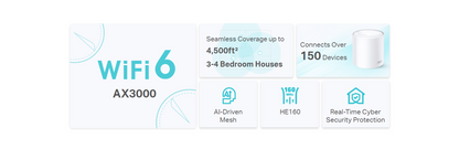 TP-LINK DECO X50 AX3000 Whole Home Mesh WiFi 6 System - 1/2/3pack