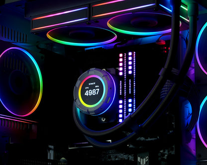 ID Cooling SL240 Space Series LCD AIO Liquid CPU Cooler Black/White
