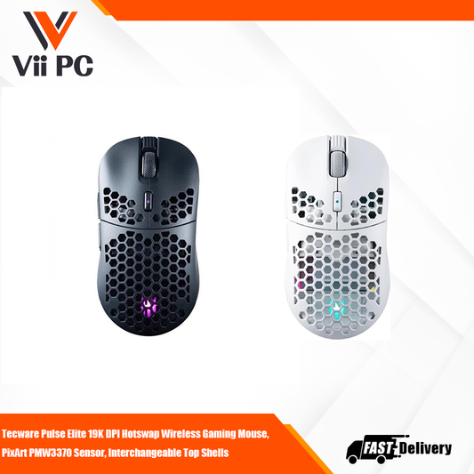TECWARE Pulse Elite Wireless Gaming Mouse (Black/White)