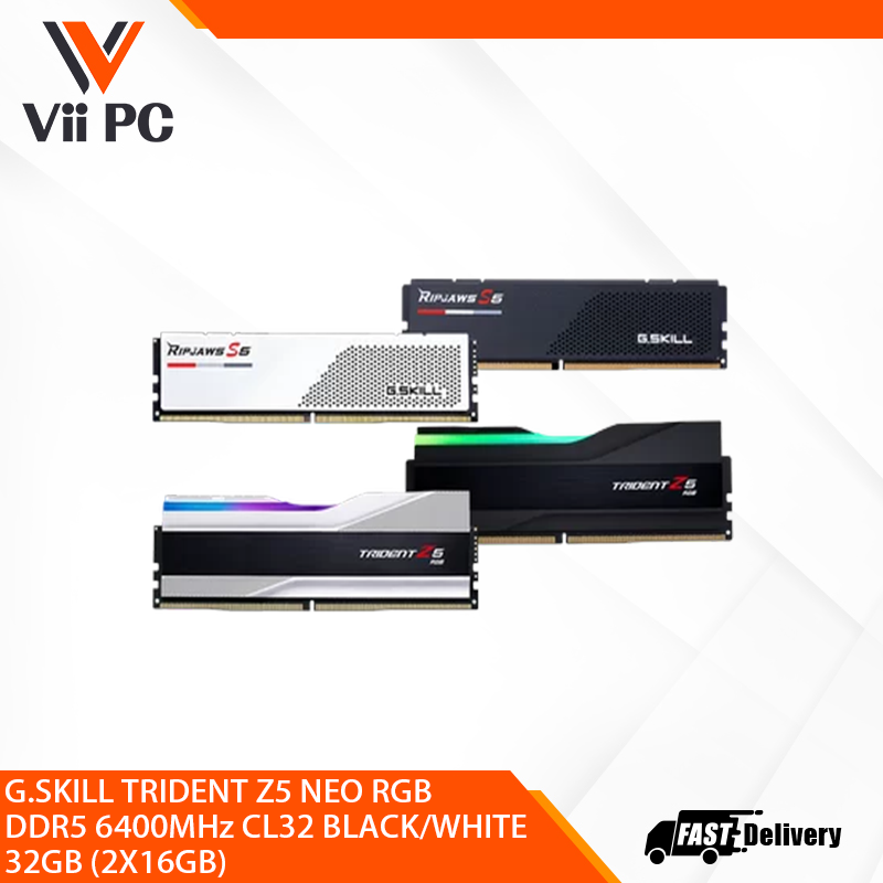 G.SKILL TRIDENT Z5 NEO RGB DDR5 6400MHz CL32 BLACK/WHITE 32GB (2X16GB)