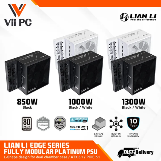 LIAN LI Edge 850 / 1000 / 1300 Black/White ATX12V v3.1, 80 PLUS PLATINUM Full Modular Power Supply