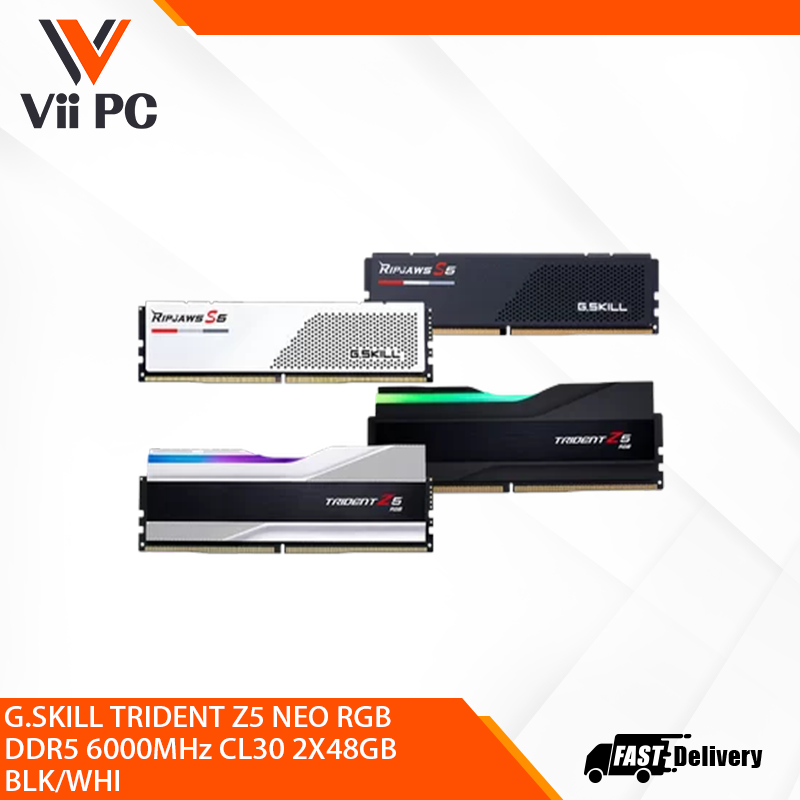 G.SKILL TRIDENT Z5 NEO RGB DDR5 6000MHz CL30 2X48GB BLK/WHI