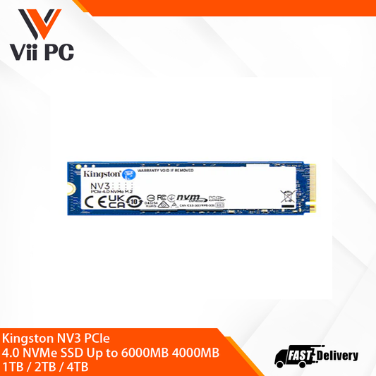 Kingston NV3 PCIe 4.0 NVMe SSD Up to 6000MB 4000MB 1TB / 2TB / 4TB