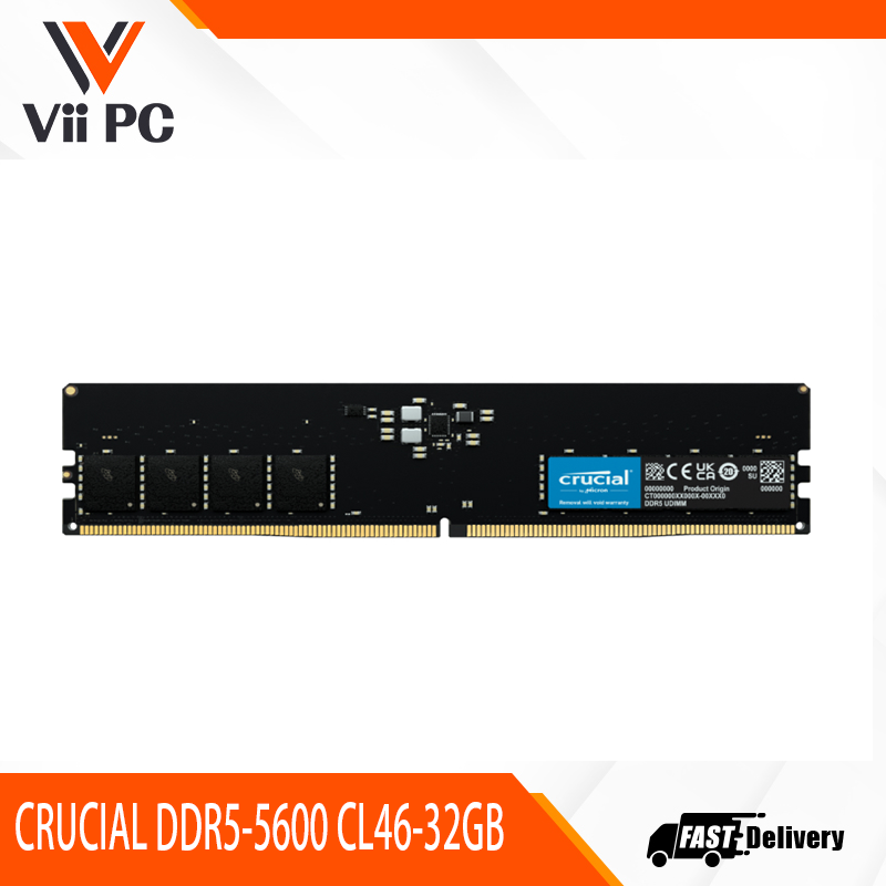 Crucial 32GB DDR5-5600 SODIMM CL46 (16Gbit)
