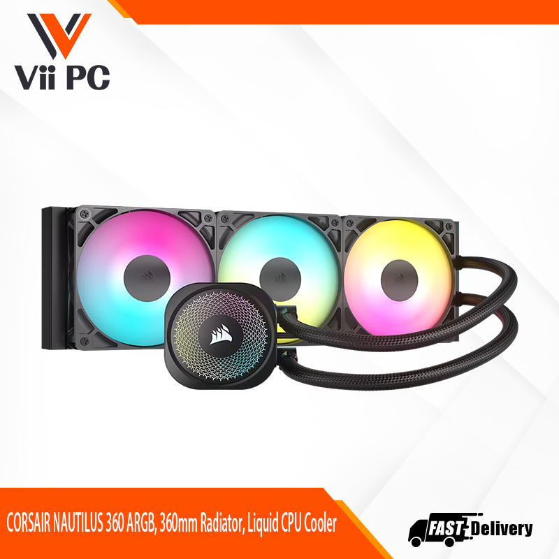 CORSAIR NAUTILUS 360 ARGB, 360mm Radiator, Liquid CPU Cooler