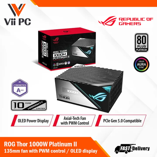 ASUS ROG THOR 1000W 80+ PLATINUM II OLED PSU (10Y)