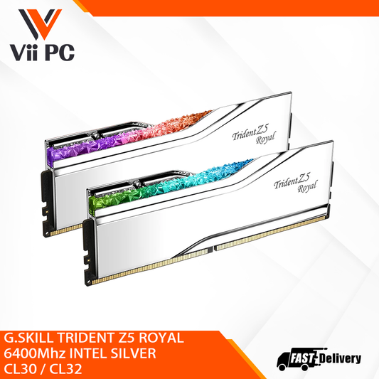 G.SKILL TRIDENT Z5 ROYAL 6400Mhz INTEL SILVER CL30 / CL32