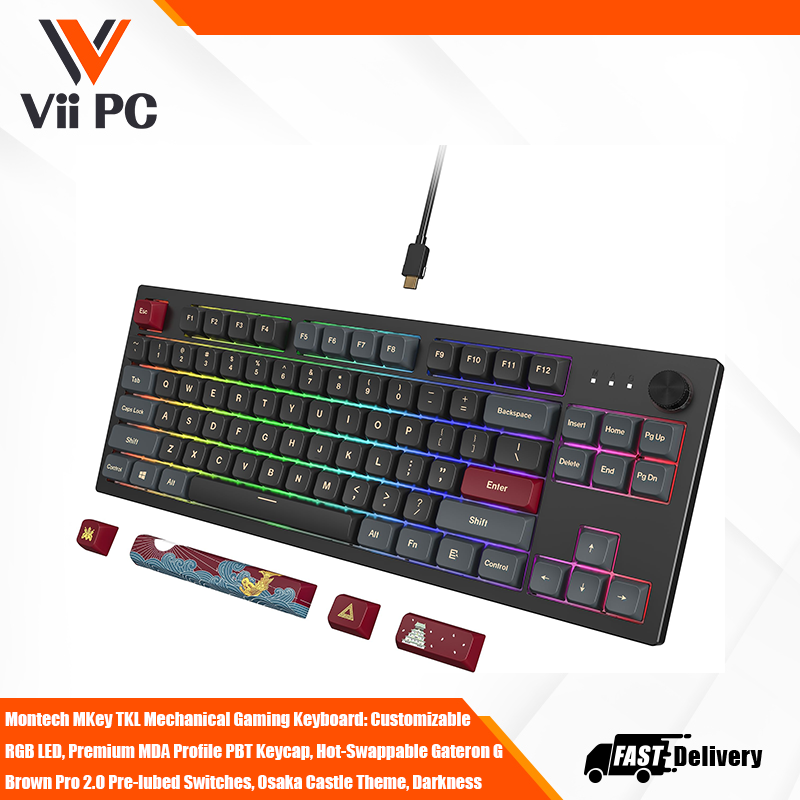 Montech MKey TKL Mechanical Gaming Keyboard: Customizable RGB LED, Pre ...