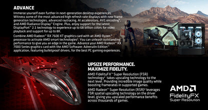 SAPPHIRE PULSE AMD Radeon™ RX 7600 XT 16GB GDDR6 PCI-Express 4.0 x8 Gaming Graphics Cards