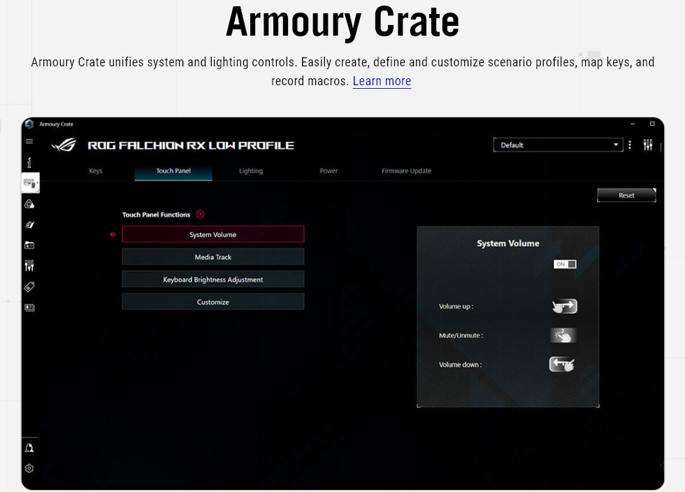 ASUS ROG Falchion RX Low Profile 65% Compact Wireless Gaming Keyboard with Optical Switches/Speed Nova/Omni Receiver/Tri-mode Connection/Window & MacOS support - BLUE OR RED SWITCHES