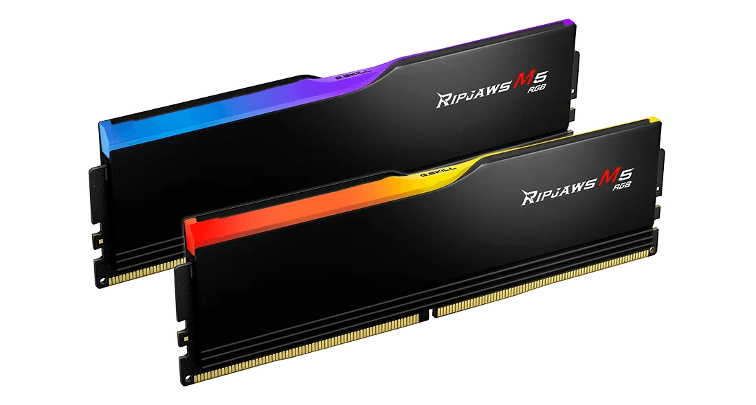 G.SKILL RIPJAWS M5 RGB: 32GB/64GB DDR5-6000/6400/6800 MT/s - Intel XMP 3.0 Ready, Dual Channel Kit (BLACK/WHITE)