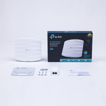 TP-LINK EAP225 AC1350 Wireless MU-MIMO Gigabit Dual Band Ceiling Mount Access Point Cloud Access, Omada Mesh and Omada App, Seamless Roaming, PoE Supported