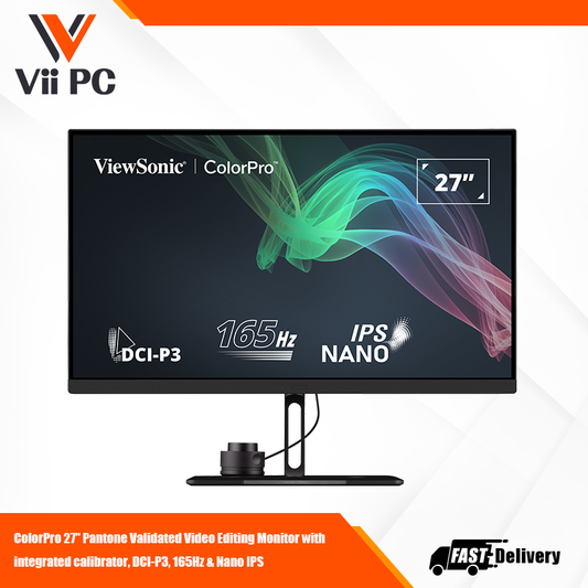 ViewSonic VP2776 27" QHD USB-C Monitor with 165Hz, ColorPro Wheel, Pantone Validated, Delta E<2 Color Accuracy, HDMI, USB, DisplayPort for Professional Home and Office