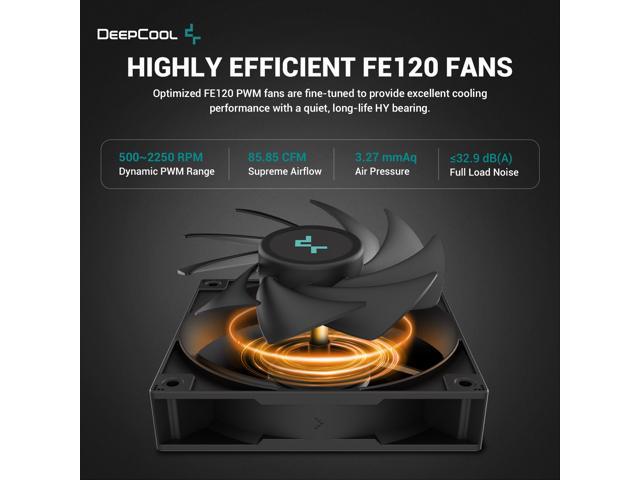 DEEPCOOL LS720S ZERO DARK CPU Liquid Cooler, 360mm, High-Performance FE120 FDB FANS, 4th GEN PUMP Powered AIOs, Hydro Bearing, White LED