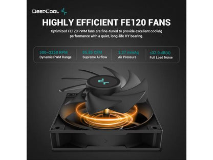 DEEPCOOL LS720S ZERO DARK CPU Liquid Cooler, 360mm, High-Performance FE120 FDB FANS, 4th GEN PUMP Powered AIOs, Hydro Bearing, White LED