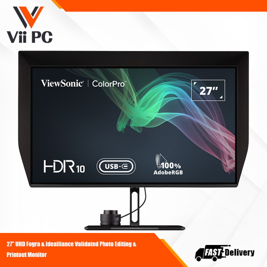 ViewSonic VP2786-4K 27" IPS 4K USB C Monitor with Integrated Color Wheel, 100% Adobe RGB, 98% DCI-P3, Pantone Validated, 90W Charging, HDMI, DisplayPort for Professional Home and Office