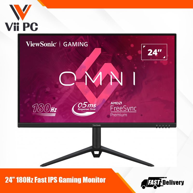 ViewSonic VX2428J 24” FHD, 0.5ms, 180Hz,Fast IPS with HDR10, AMD FreeSync, VESA AdaptiveSync and ClearMR, Full Ergonomic Gaming Monitor