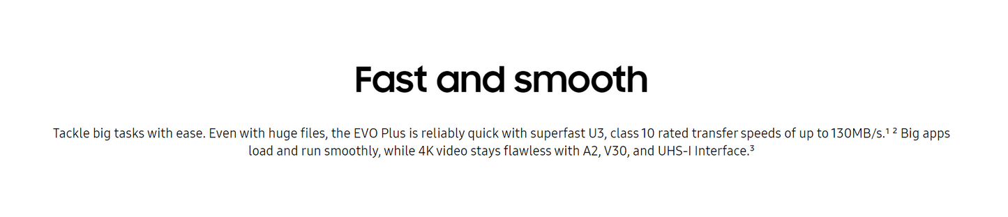 SAMSUNG EVO PLUS microSDXC Memory Card with Adapter 64GB/128GB/256GB/512GB Card up to 130MB/s Read, compatible to UHS-I