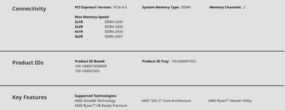 AMD Ryzen™ 7 5700X3D without Cooler - Ryzen 7 5000 Series Desktop Processor (8-Core 3.0GHz Socket AM4 105W Non-Integrated Boxed Processor)
