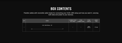 CORSAIR iCUE LINK Slim Cable, 600mm (90 Degrees Connector) BLACK