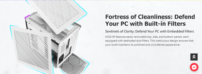 Montech KING 95 WHITE Tempered Glass ATX Middle Tower Case (Dynamic Duo Airflow Modes)
