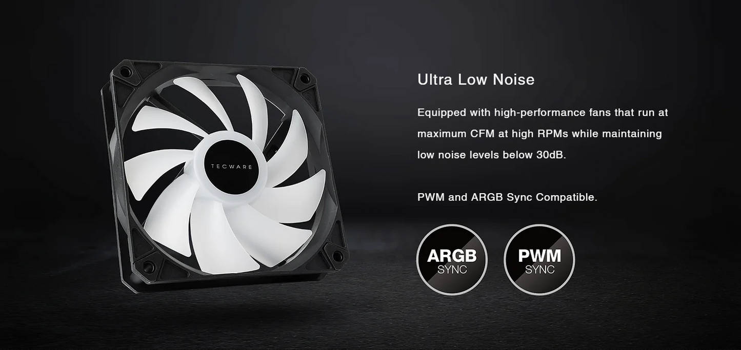 TECWARE ECLIPSE 240 LCD AIO Liquid CPU Cooler (Black/White)