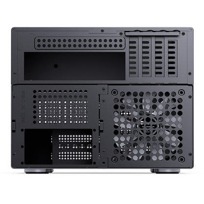 JONSBO N4 ITX/M-ATX BLACK Walnut Wood NAS MINI Chassis Case - MATX MB support, 2.5"SSD*2/3.5"HDD*6(4 hot-swap,2 non hot-swap), 8-Drive Bay, USB 3.2 Gen2 Type-C, 1x120mm Fan built-in