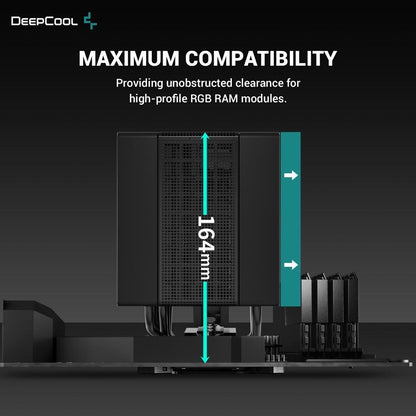 DeepCool ASSASSIN 4S CPU Air Cooler - Single Center 140mm FDB Fan, 7 Copper Heat Pipes, Quiet/Peformance Mode Switch (Black/White)