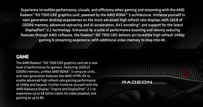 SAPPHIRE NITRO+ AMD Radeon RX 7900 GRE 16GB GDDR6 Graphics Card