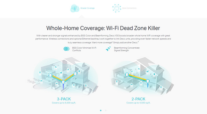 TP-LINK DECO X50 AX3000 Whole Home Mesh WiFi 6 System - 1/2/3pack