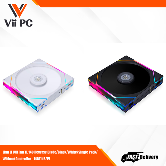 LIAN LI UNI FAN TL 140 Reverse Blade/Black/White/Single Pack/ Without Controller - 14RTL1B/W