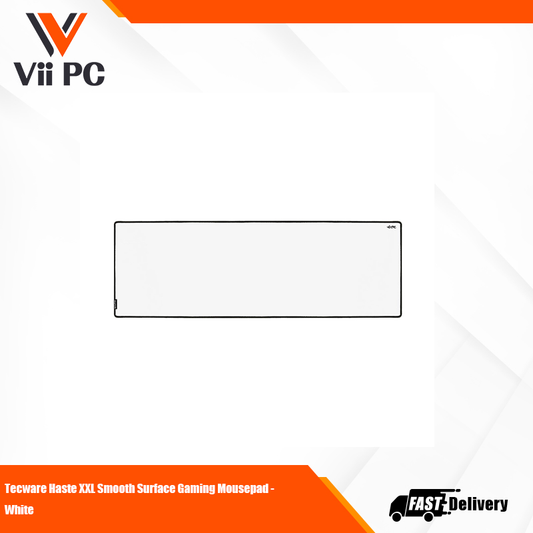 Tecware Haste XXL Smooth Surface Gaming Mousepad -  White, Precise Mouse Tracking And Maximum Control, Water-Resistant Fabric