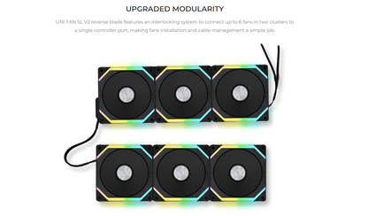 LIAN LI UNI FAN SL V2 Single Reverse blade without controller Black/White - 2yrs Wty