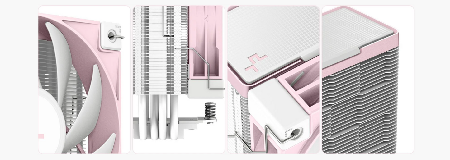 DeepCool AK400 PINK LIMITED CPU Cooler - 4 x 6mm Heatpipe Tower Cooler, Fluid Dynamic Bearing Fan, 220W TDP