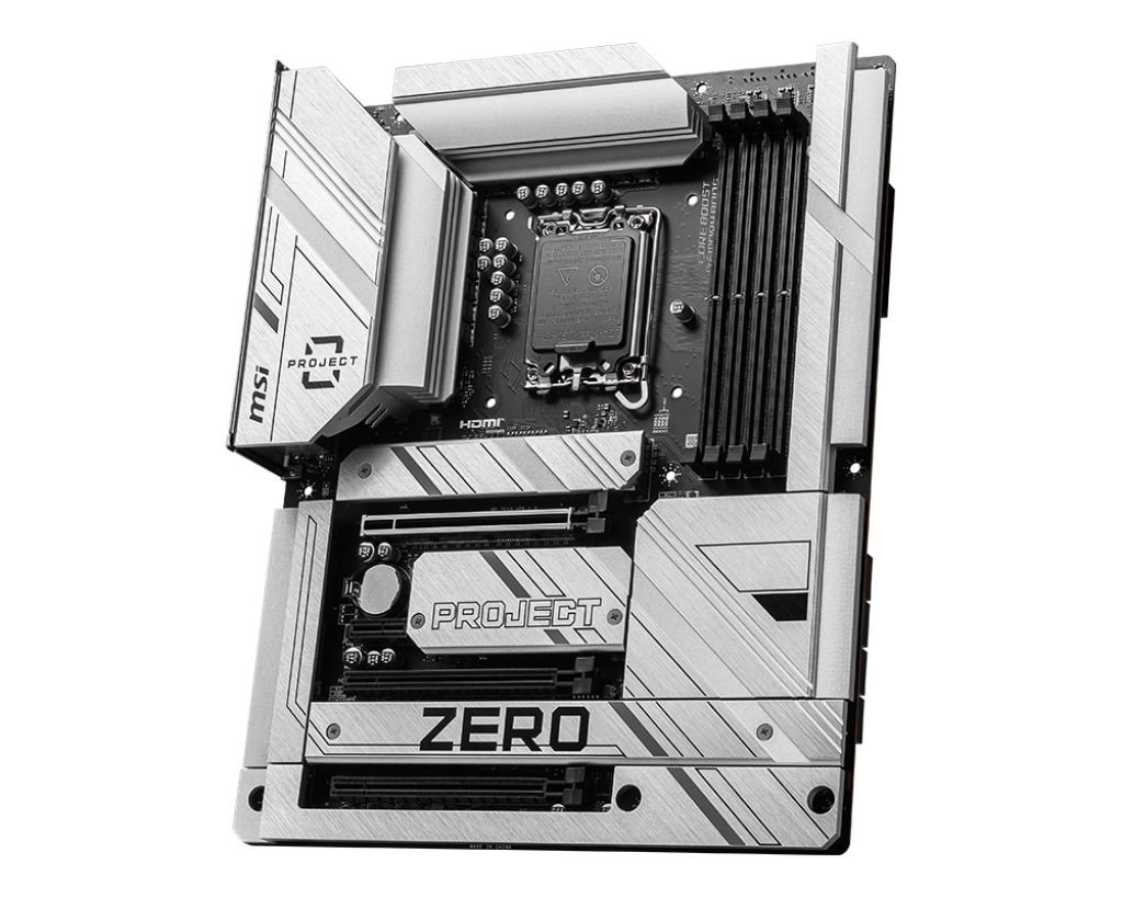 MSI Z790 PROJECT ZERO LGA1700 Socket/Wi-Fi 7/PCIe 5.0/DDR5 Support/4x M.2/6x SATA 6G/2.5Gbps LAN/Windows 10&11 ATX Motherboard