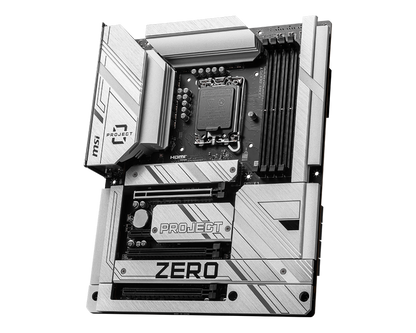 MSI Z790 PROJECT ZERO LGA1700 Socket/Wi-Fi 7/PCIe 5.0/DDR5 Support/4x M.2/6x SATA 6G/2.5Gbps LAN/Windows 10&11 ATX Motherboard