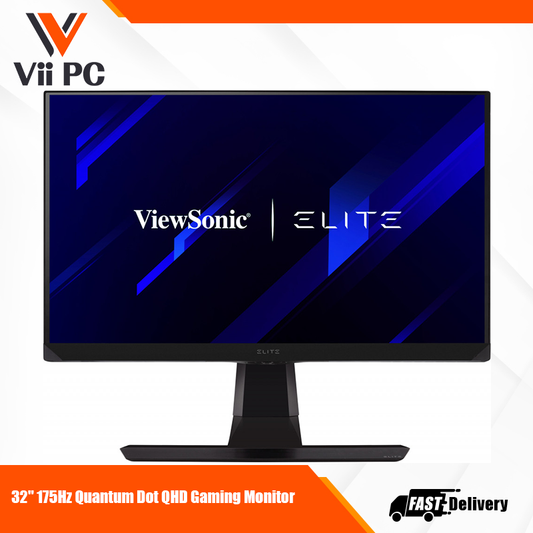 ViewSonic ELITE XG320Q 32" 175Hz Quantum Dot QHD Gaming Monitor - 175Hz, 0.5ms (MPRT) / 1ms (GTG), NVIDIA® G-Sync Compatible, VESA DisplayHDR™ 600, 99% AdobeRGB, HDMI, DisplayPort and Advanced Ergonomics for Esports