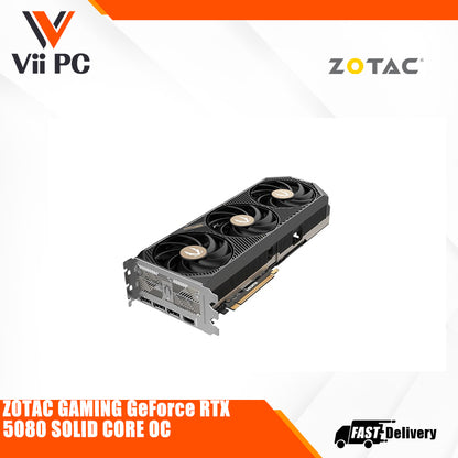 ZOTAC GAMING GeForce RTX 5080 SOLID CORE SOLID OC 16GB GDDR7 OC GAMING DESKTOP GRAPHICS CARD BLACK / WHITE