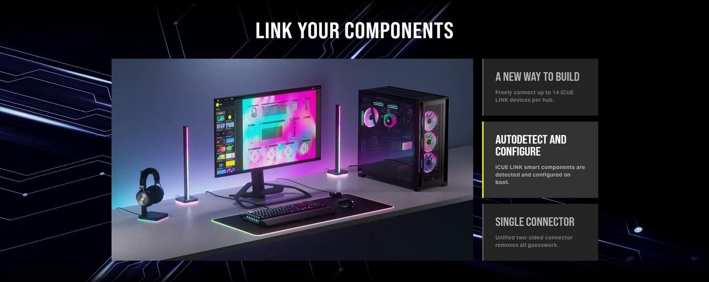 CORSAIR iCUE LINK System Hub - Connect Up to 14 CORSAIR iCUE LINK Devices - Auto Device Detection