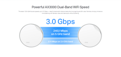 TP-LINK DECO X50-PoE AX3000 Whole Home Mesh WiFi 6 System with PoE - 3 Pack