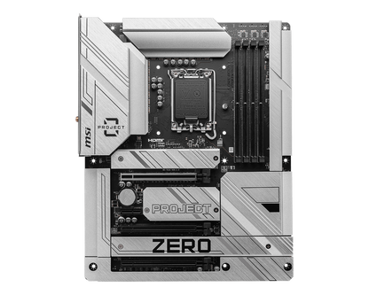 MSI Z790 PROJECT ZERO LGA1700 Socket/Wi-Fi 7/PCIe 5.0/DDR5 Support/4x M.2/6x SATA 6G/2.5Gbps LAN/Windows 10&11 ATX Motherboard
